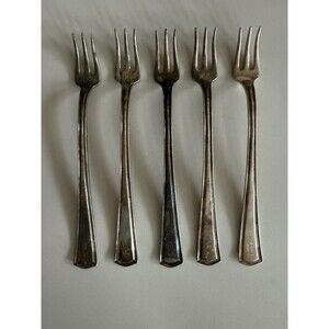 Antique 1913 Gorham Alvin silver plate 5 Cocktail Forks George Washington